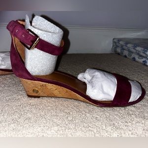 Purple Suede Summer Wedge